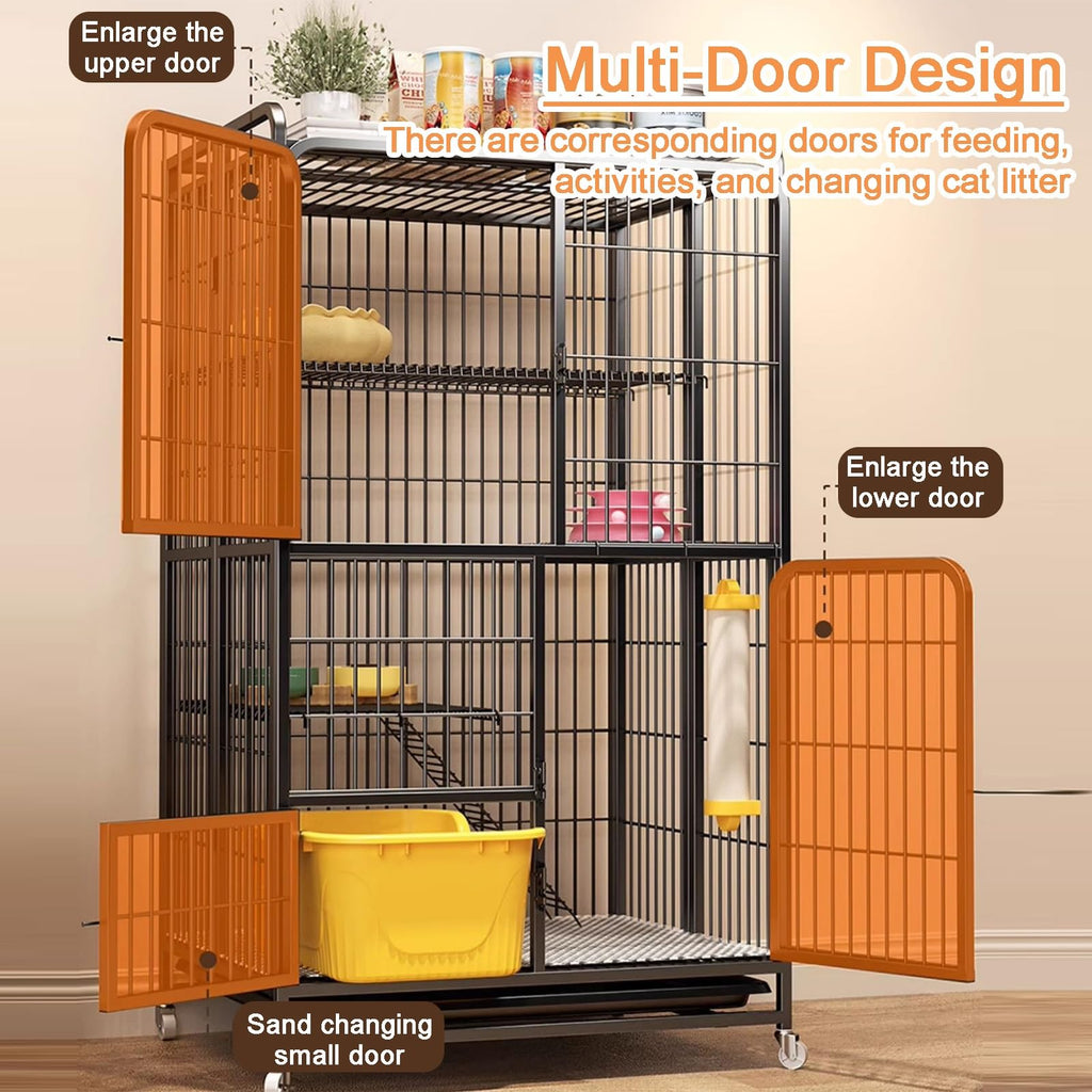 Foldable 4-Tier Indoor Cat Enclosure with Hammock G771744