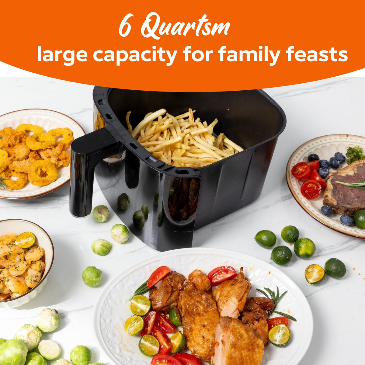 6QT Nonstick Air Fryer with Visible Window W68798
