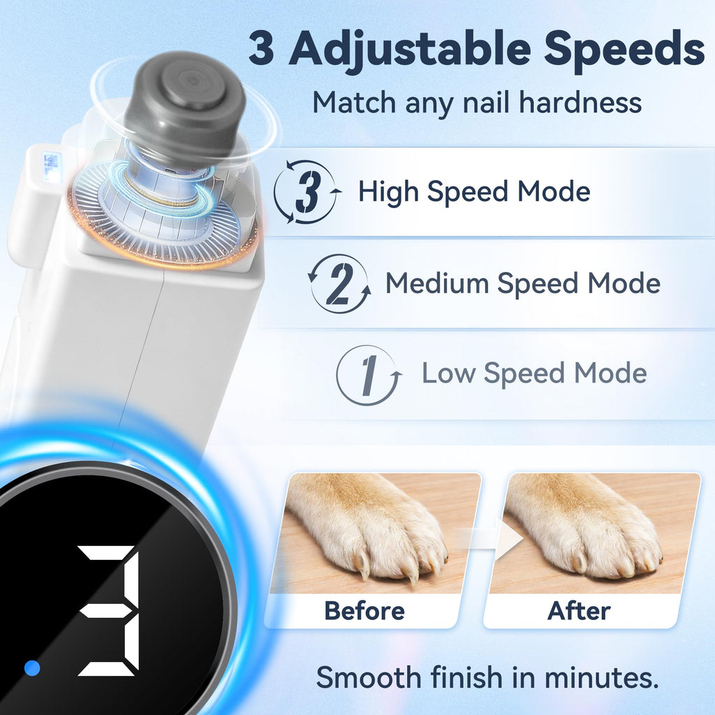 2-in-1 Quiet Electric Pet Nail Clipper & Grinder with Light C5437