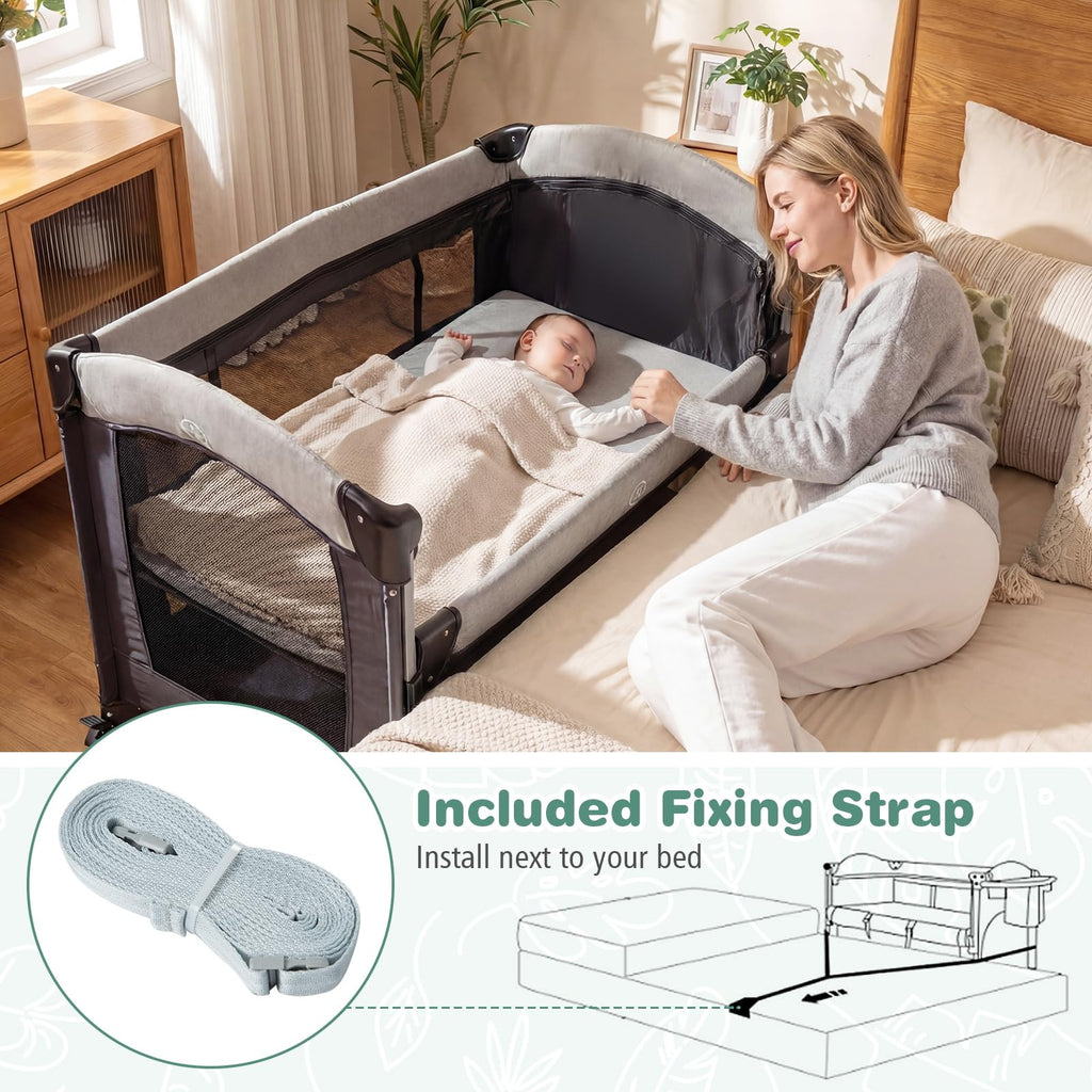 5-in-1 Pack and Play Bassinet Playard with Diaper Changer Q99814