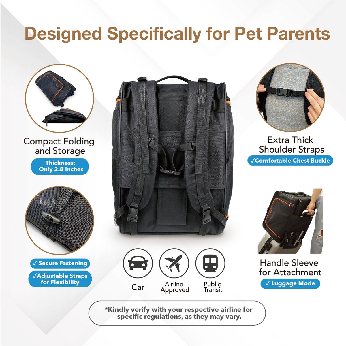 Expandable Pet Carrier for Dogs and Cats V867078