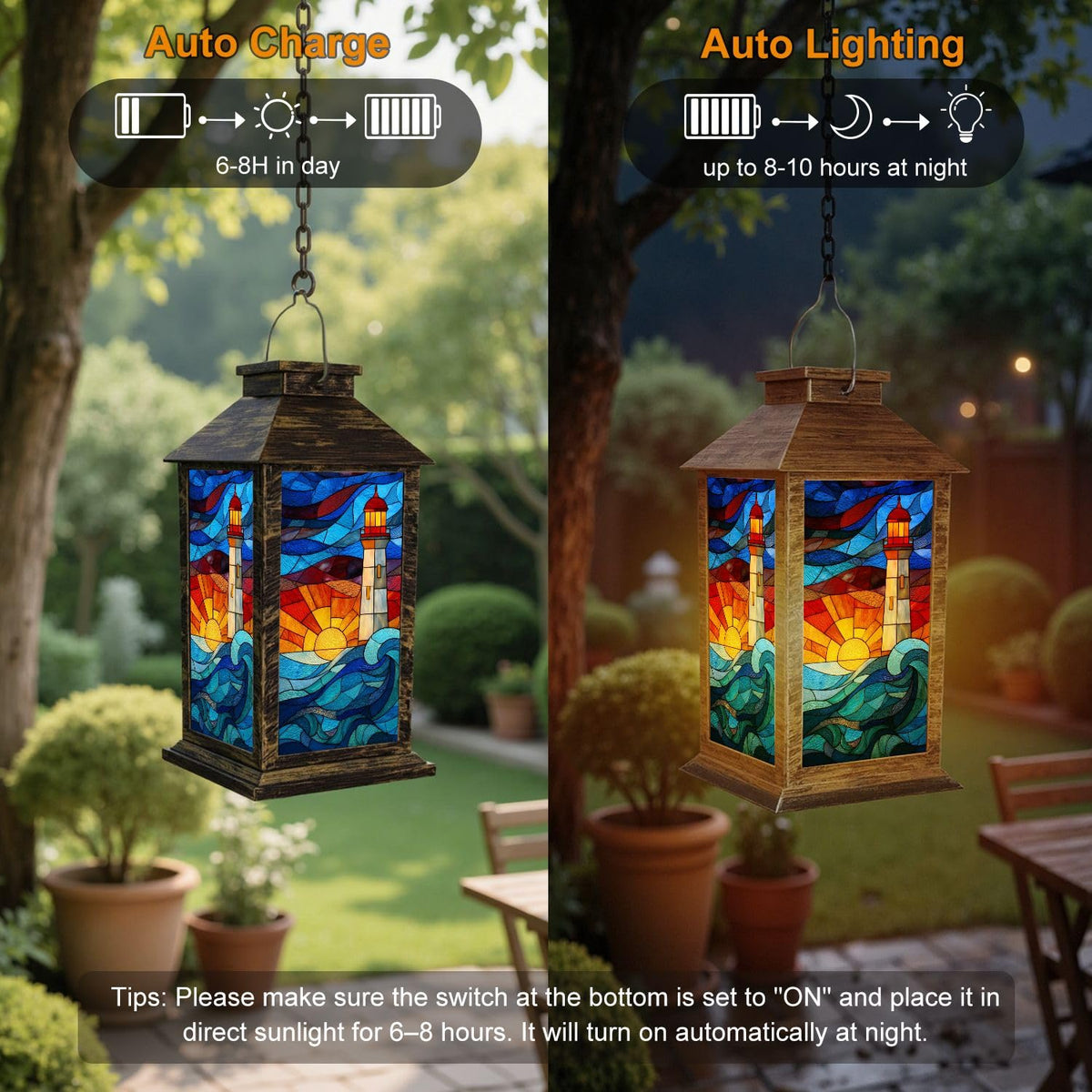Solar Powered Waterproof Outdoor Hanging Lantern V9569
