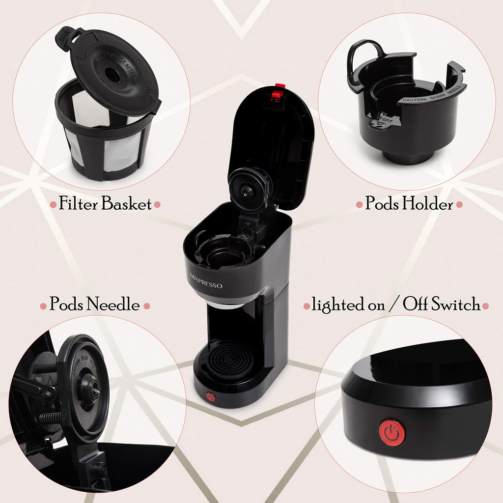 Single Serve Coffee Maker for K Pods & Grounds W552