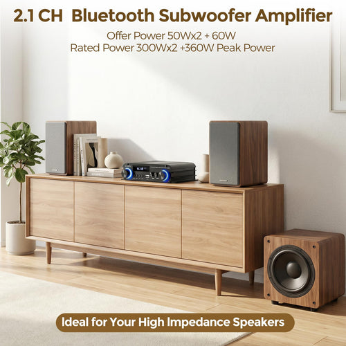 2.1 Channel Stereo Audio Amplifier Bluetooth 5.0 with Remote K286718