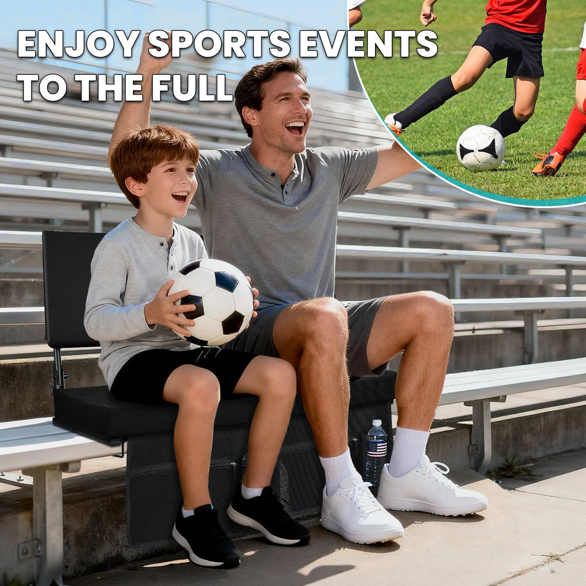 Foldable Padded Stadium Seats with Back Support S272371