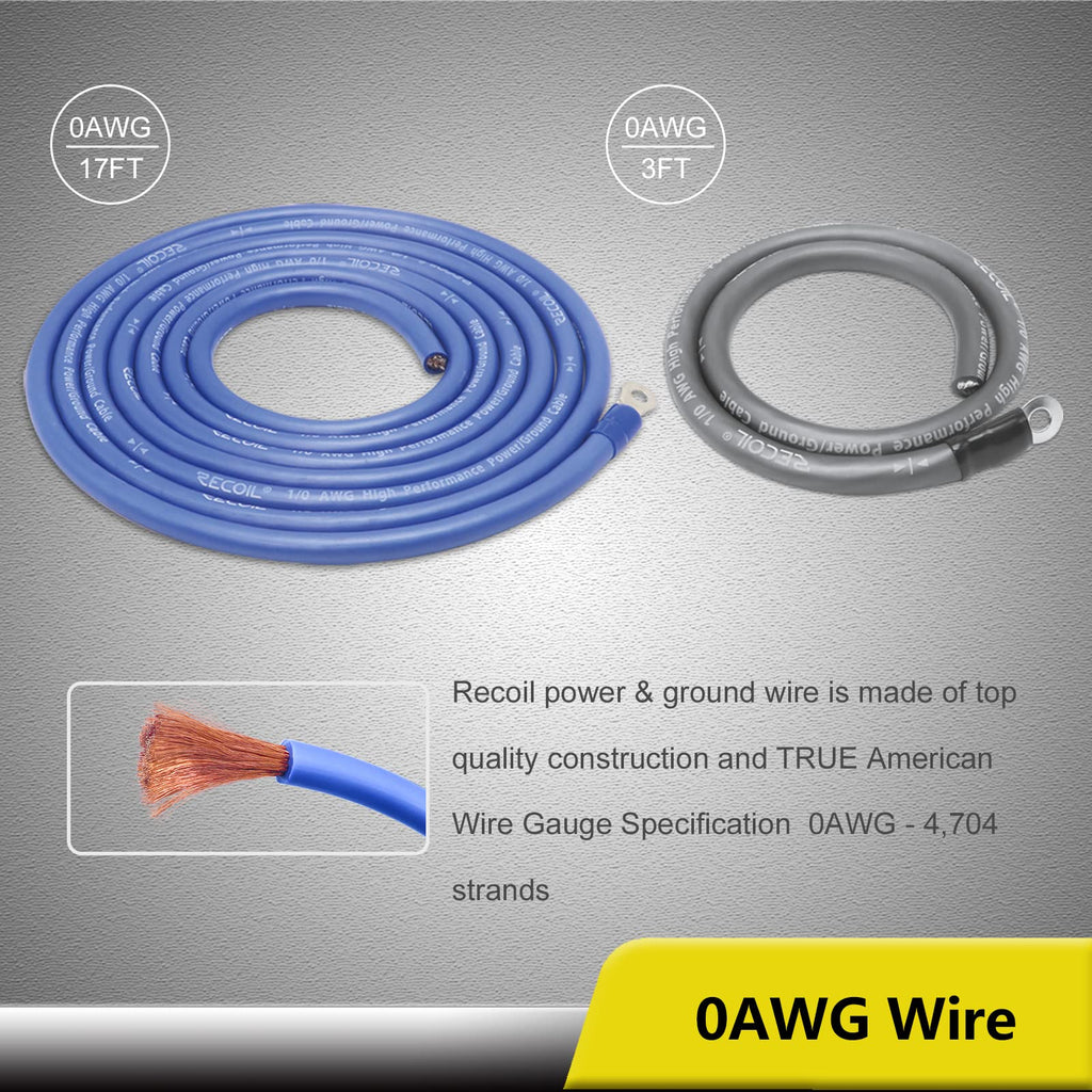 0 Gauge Car Audio Amplifier Wiring Installation Kit Z53782