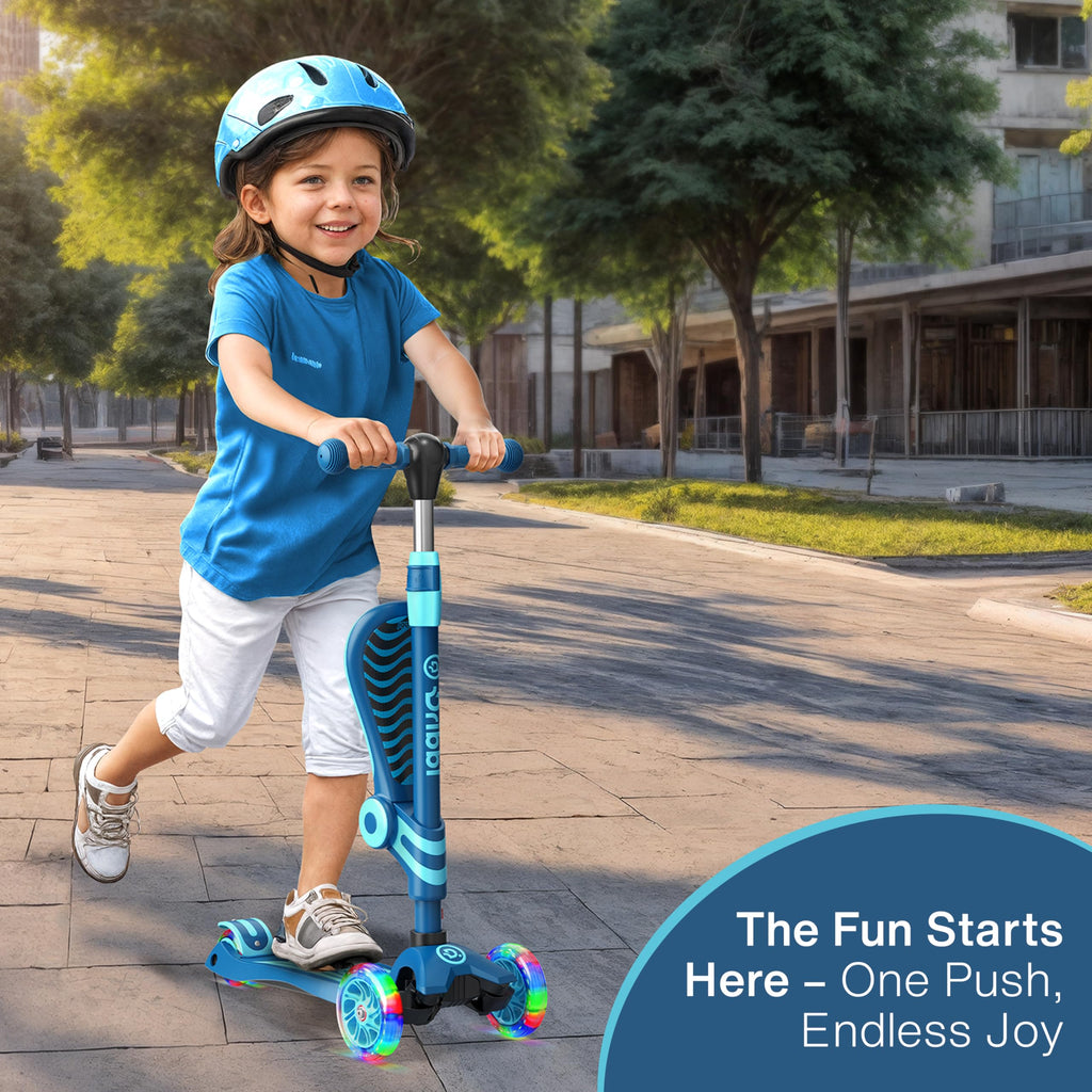 Blue 3 Wheel Scooter with Seat for Kids D685
