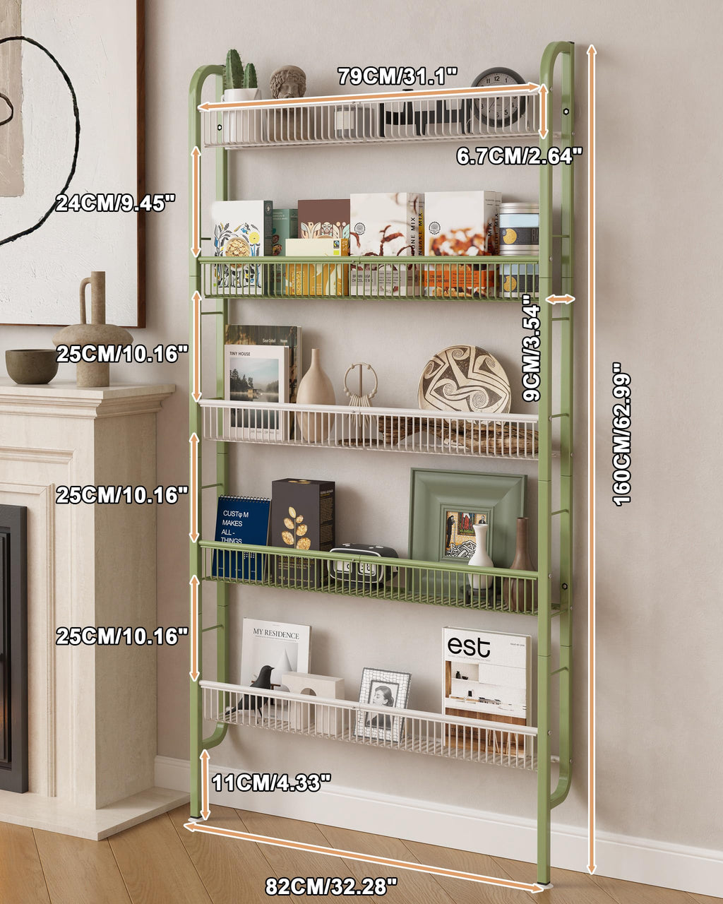 Narrow 5-Tier Bathroom Storage Rack N752565