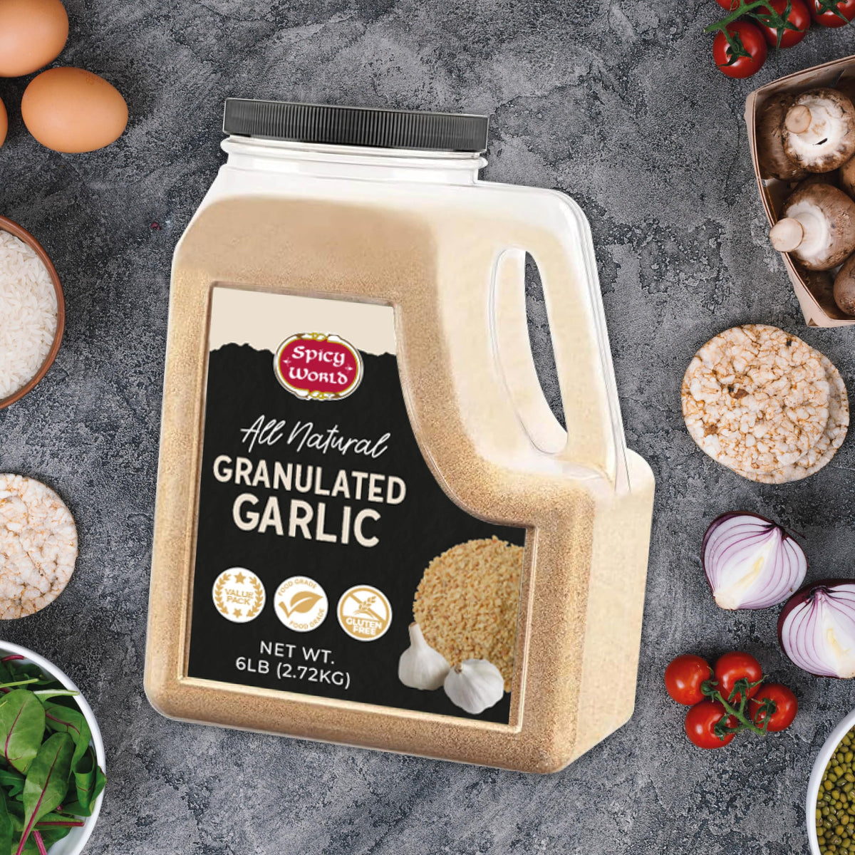 Granulated Garlic 6 LB Jar Gluten Free Non-GMO N94552